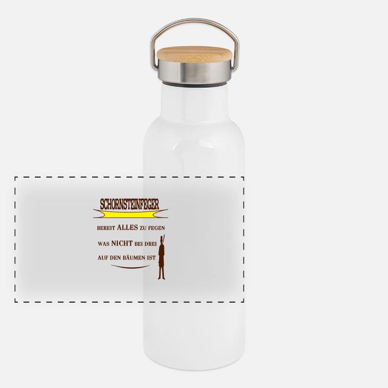 Schornsteinfeger Panorama Thermosflasche mit Bambusdeckel