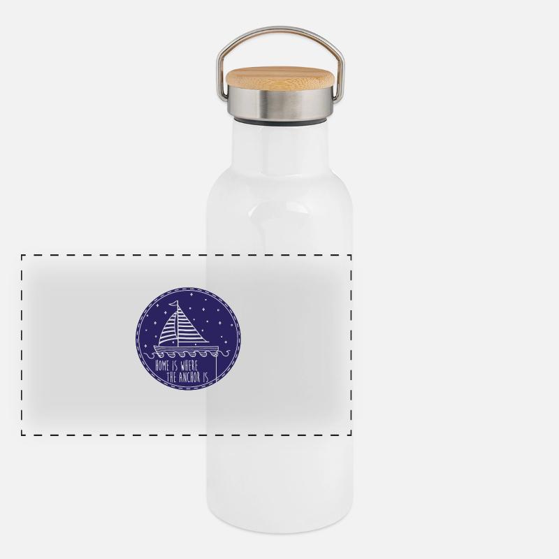 sailboat Panoramic Thermal Bottle with Bamboo Lid