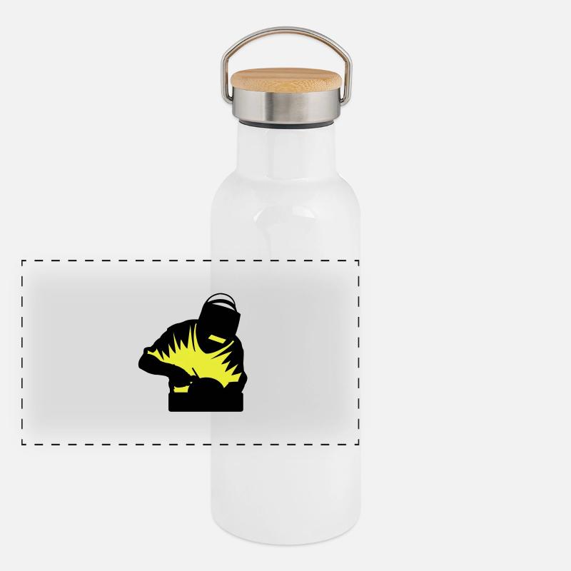 Welder 2-colored Panoramic Thermal Bottle with Bamboo Lid