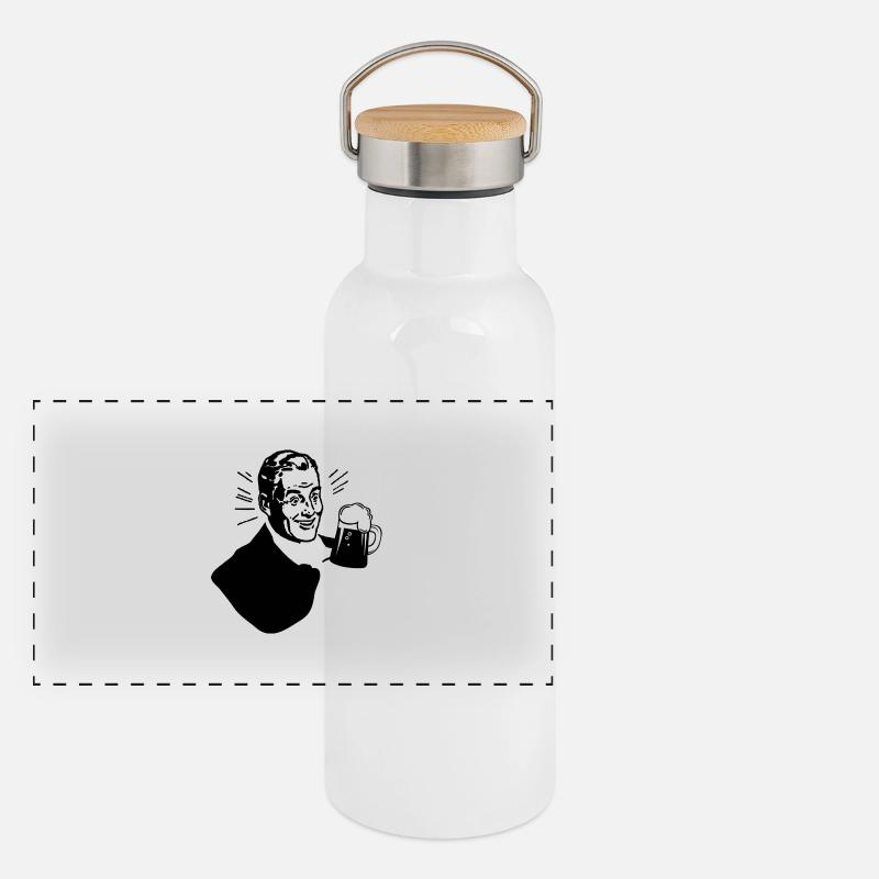 Beer Love Panorama Thermosflasche mit Bambusdeckel