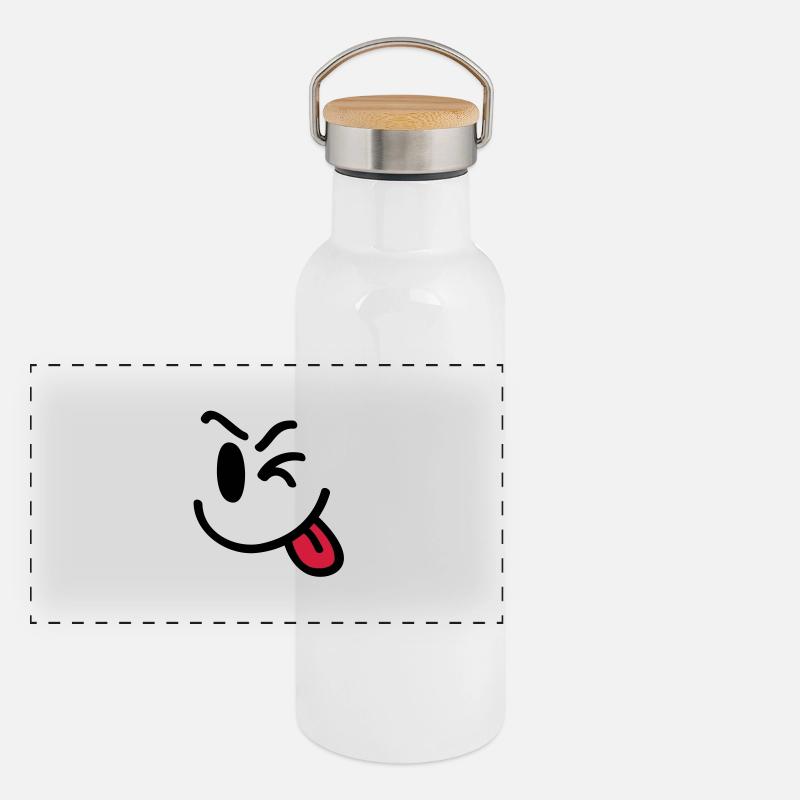 Panorama Thermosflasche mit Bambusdeckel