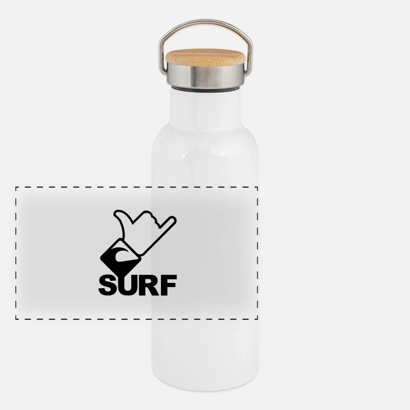Shaka Sign Surf Panoramic Thermal Bottle with Bamboo Lid