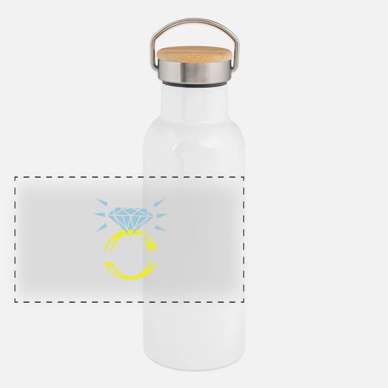 Diamantring / diamond ring (2c) Panoramic Thermal Bottle with Bamboo Lid