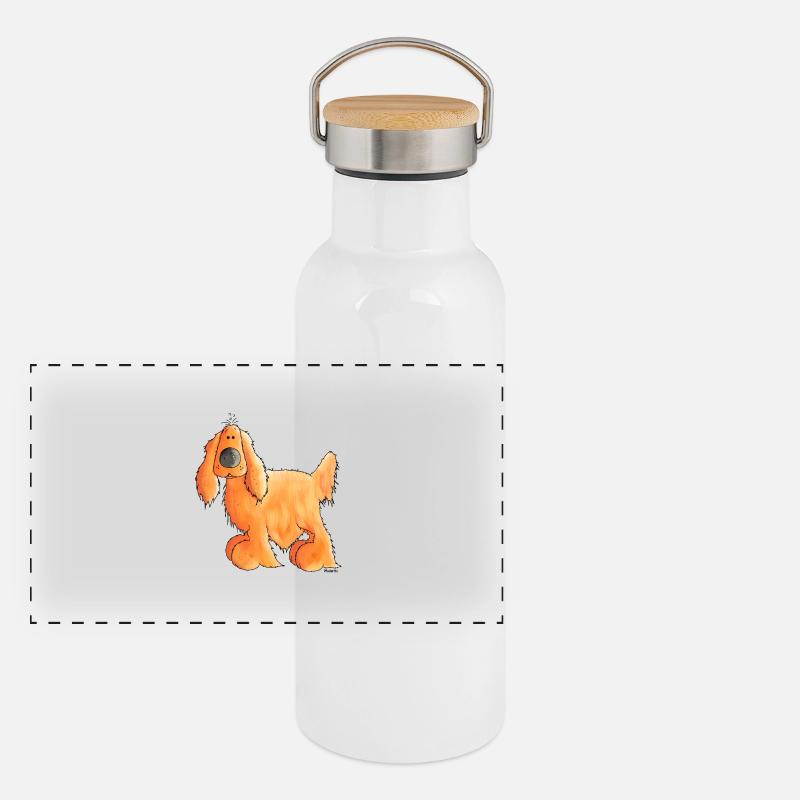Goldiger Cocker Spaniel - Hund Panorama Thermosflasche mit Bambusdeckel