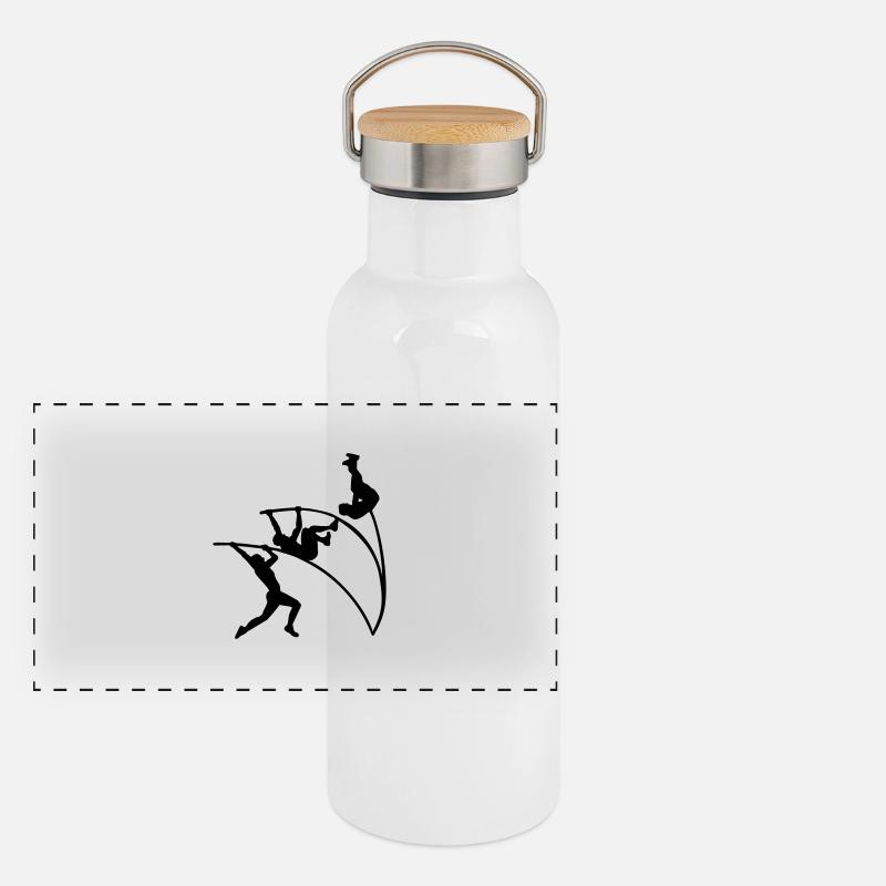 stabhochsprung pole vault Panorama Thermosflasche mit Bambusdeckel