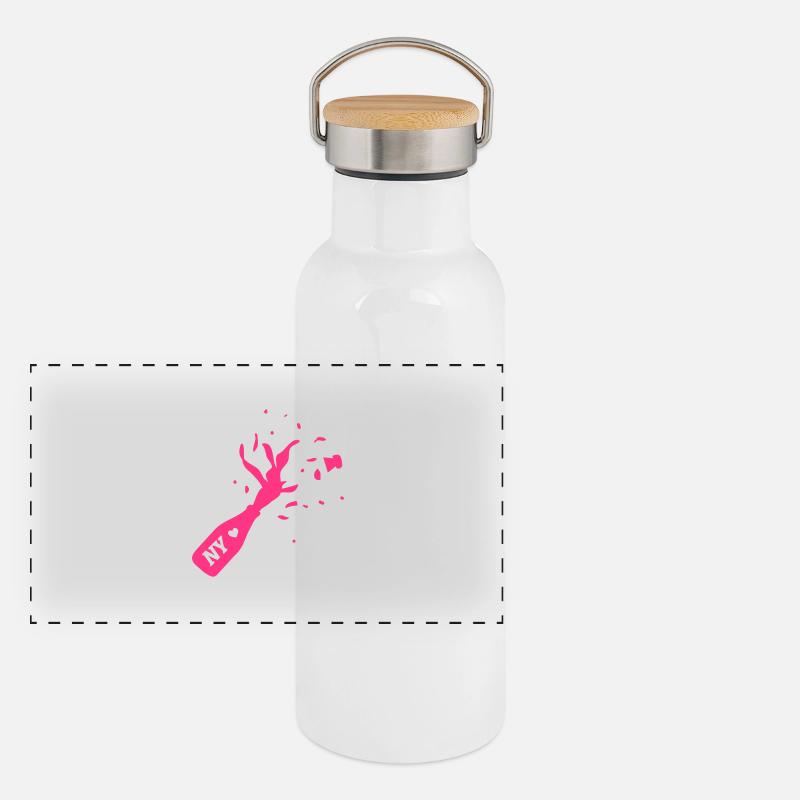 Panorama Thermosflasche mit Bambusdeckel