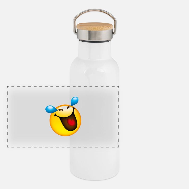 Smiley Smile Gourde isotherme avec bouchon en bambou