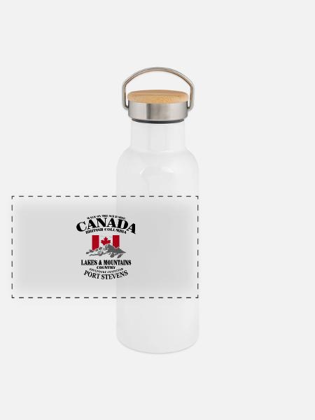 Canada - Kanada - Panorama Thermosflasche mit Bambusdeckel - Weiß