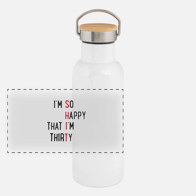 30th birthday Panoramic Thermal Bottle with Bamboo Lid