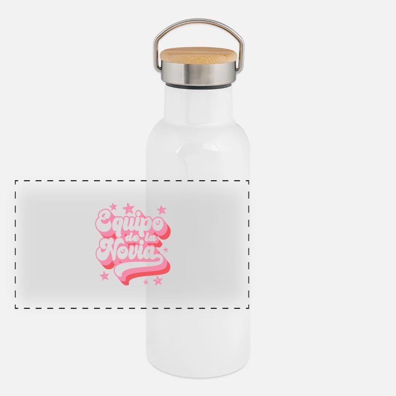 Equipo dela Novia Team Bride Wedding Bridesmaid Panoramic Thermal Bottle with Bamboo Lid