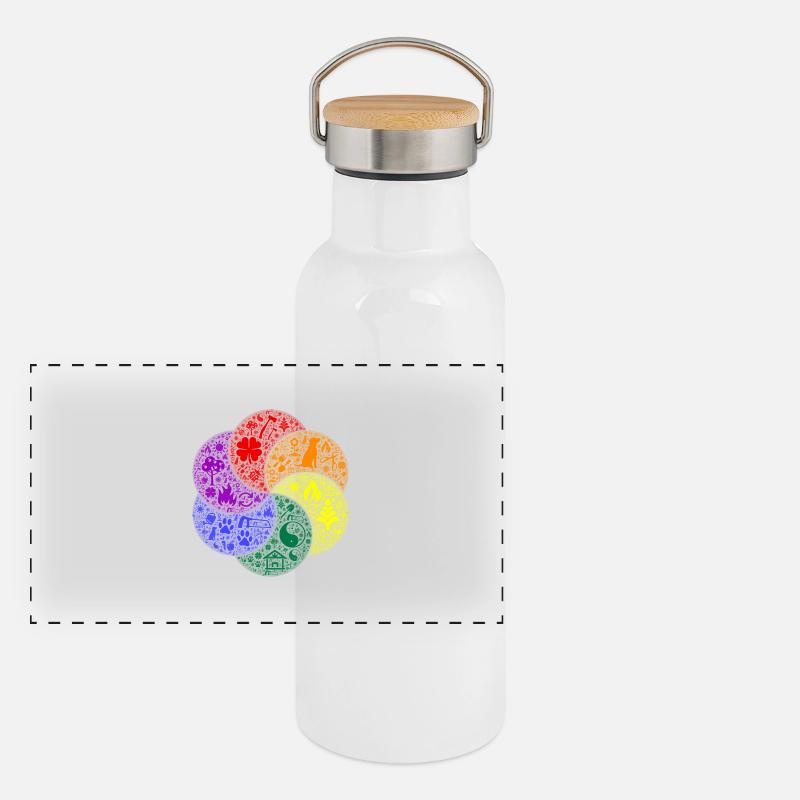 Gartenliebe Mandala – Colourful design for nature lovers Panoramic Thermal Bottle with Bamboo Lid
