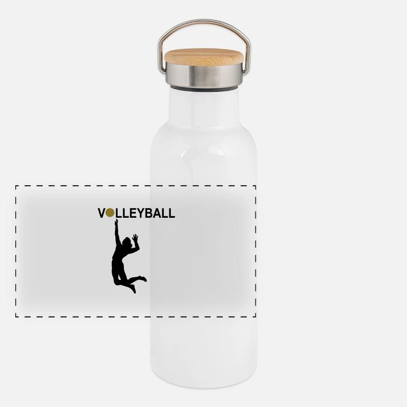 Volley-ball Gourde isotherme avec bouchon en bambou