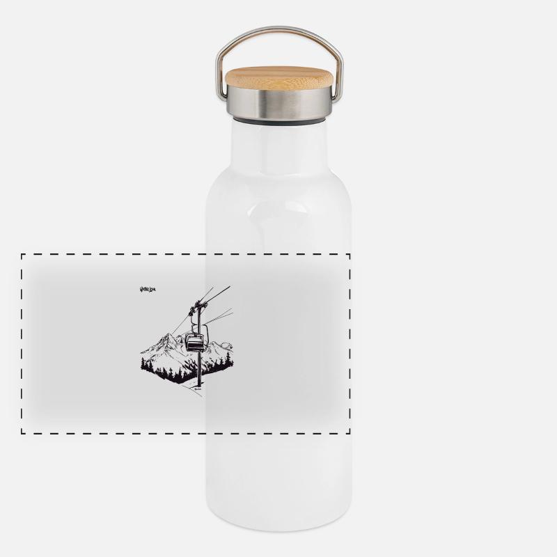 Winter Love Panorama Thermosflasche mit Bambusdeckel