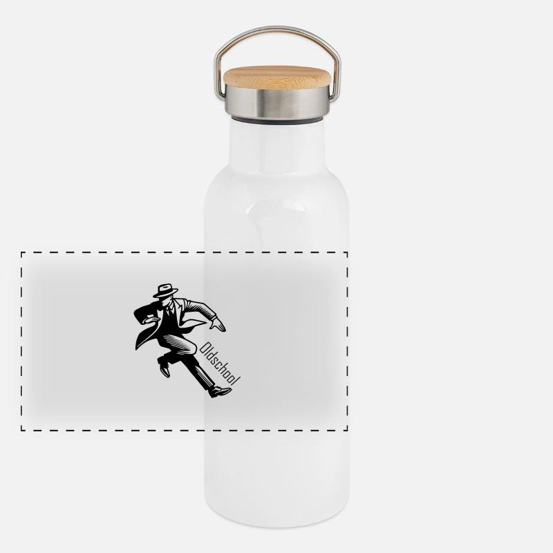 Messieurs des années 1930 - Design à l’ancienne Gourde isotherme avec bouchon en bambou