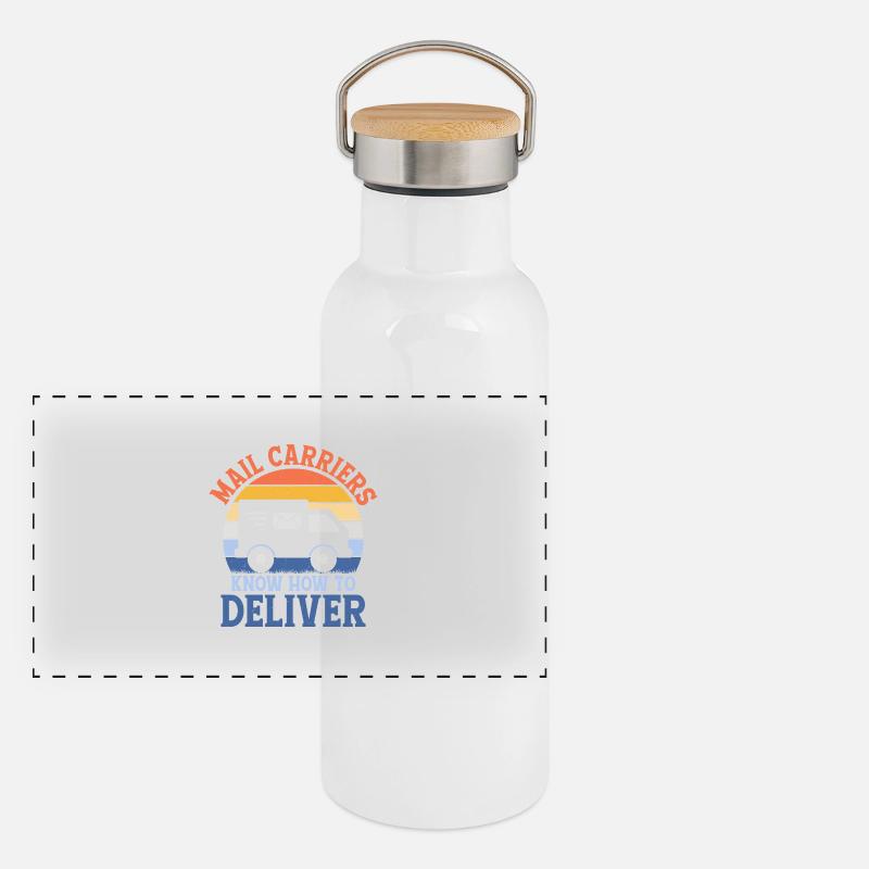 Mail Carriers Know How To Deliver Postal Worker Ma Panorama Thermosflasche mit Bambusdeckel