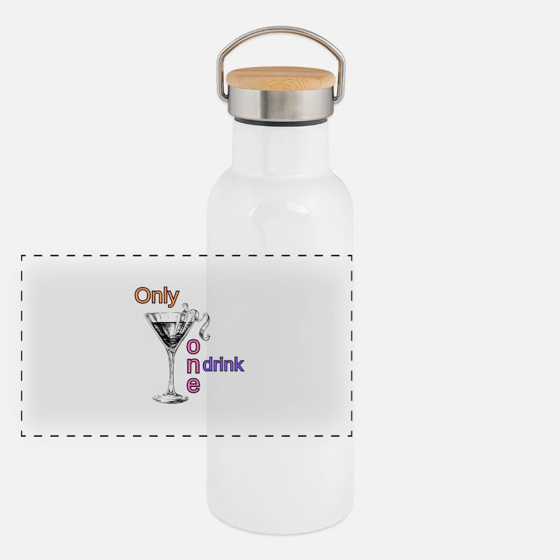 Online one drink Mädelsabend Panorama Thermosflasche mit Bambusdeckel