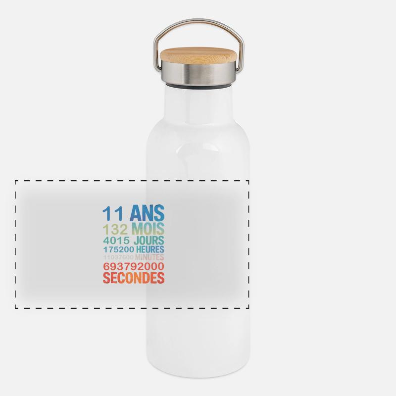 11 ans – une décennie plus une en ciphers Panoramic Thermal Bottle with Bamboo Lid