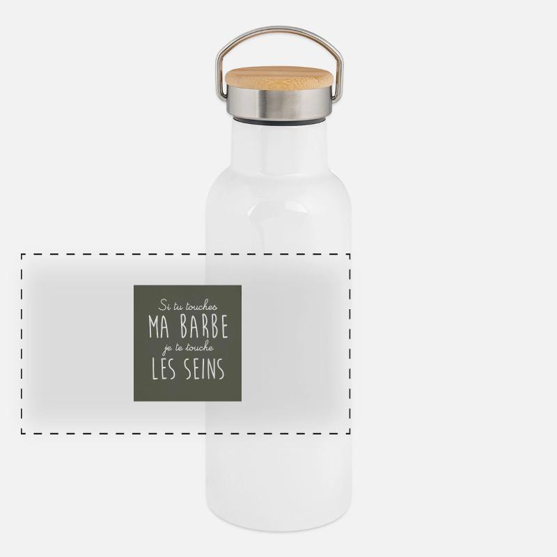 Wenn du meinen Bart berührst Panorama Thermosflasche mit Bambusdeckel