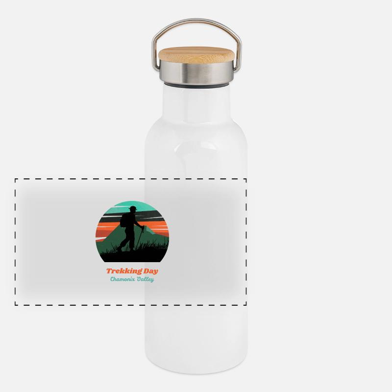 Trekkingtag Chamonix Panorama Thermosflasche mit Bambusdeckel