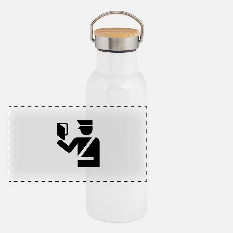 agent d'immigration Gourde isotherme avec bouchon en bambou