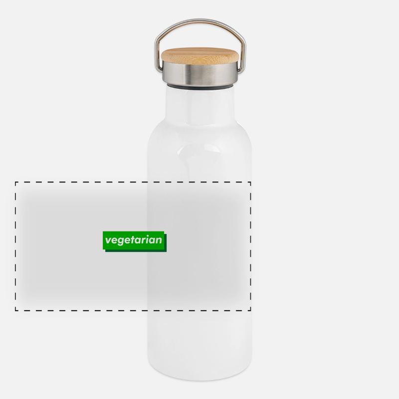 Gourde isotherme avec bouchon en bambou