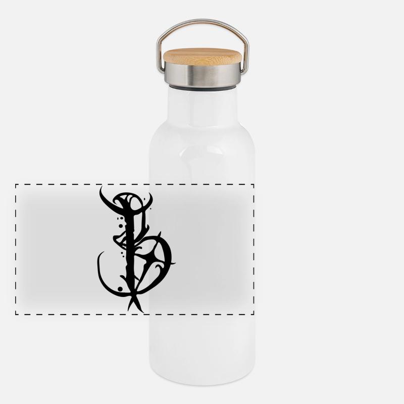 B - Panoramic Thermal Bottle with Bamboo Lid - white
