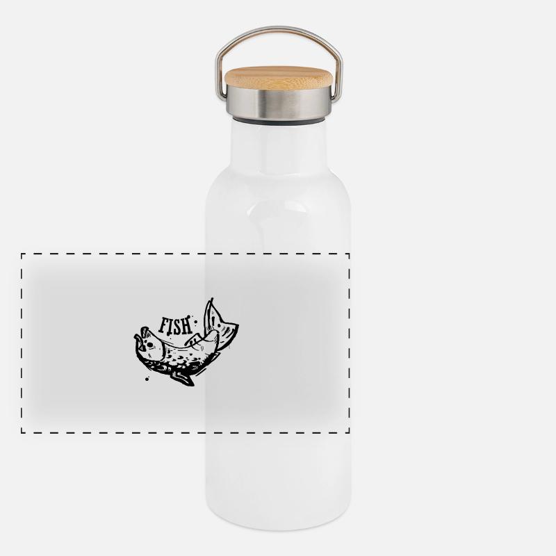 Fish Panoramic Thermal Bottle with Bamboo Lid