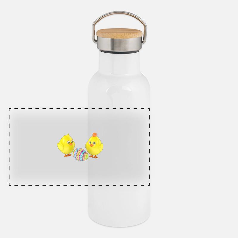 Ostern Panorama Thermosflasche mit Bambusdeckel