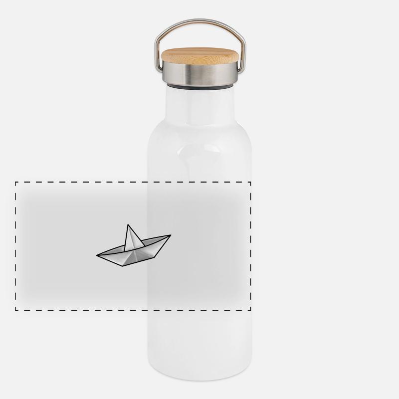 Schiff Panorama Thermosflasche mit Bambusdeckel