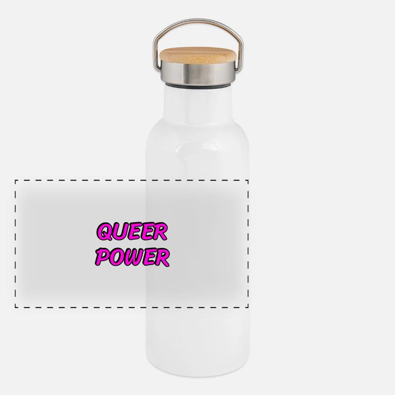 Pouvoir queer Gourde isotherme avec bouchon en bambou