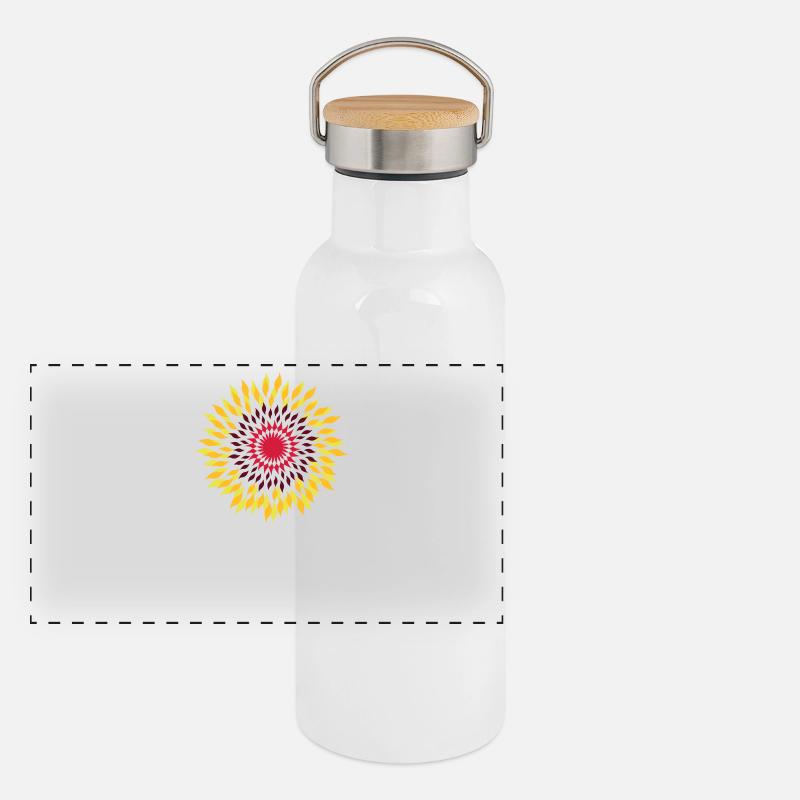 Feuerring / wheel of fire (iii, 1c) Panoramic Thermal Bottle with Bamboo Lid