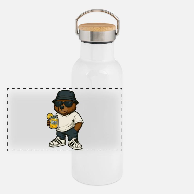 Honey Bear Panoramic Thermal Bottle with Bamboo Lid