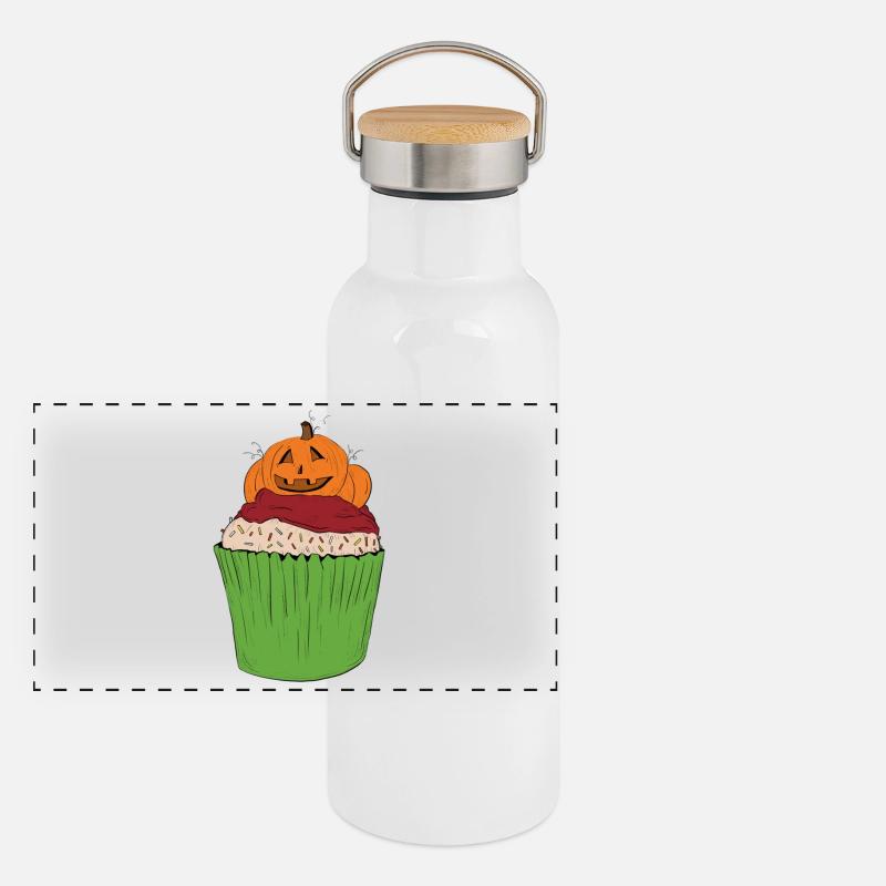 cupcake_citrouille Panoramic Thermal Bottle with Bamboo Lid