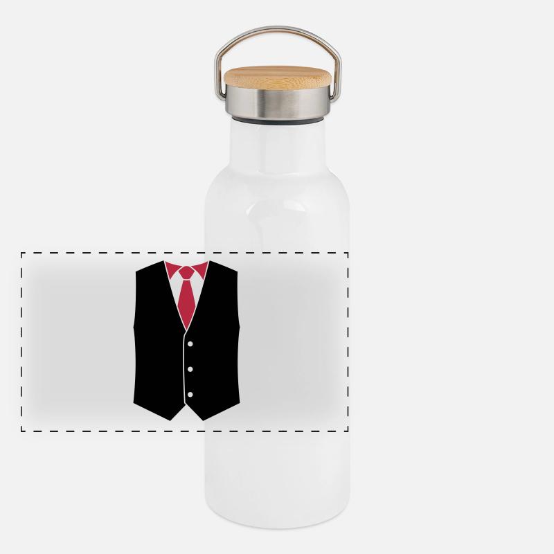 Weste mit Krawatte, 2fb Panorama Thermosflasche mit Bambusdeckel