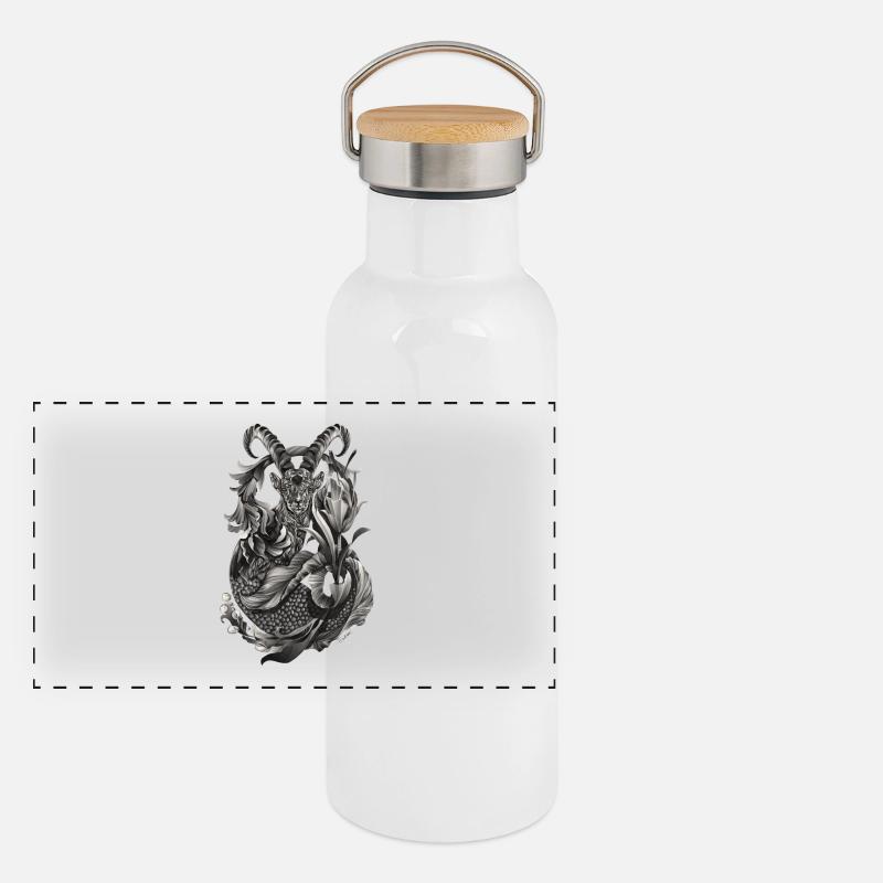 Capricorn Zodiac Panoramic Thermal Bottle with Bamboo Lid