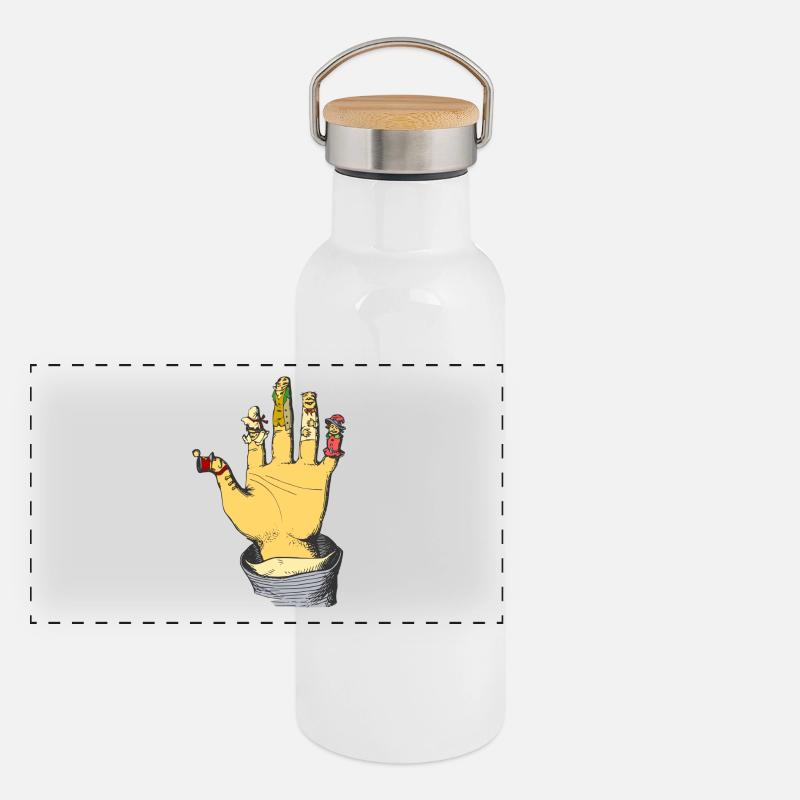Fingerpuppe Panorama Thermosflasche mit Bambusdeckel