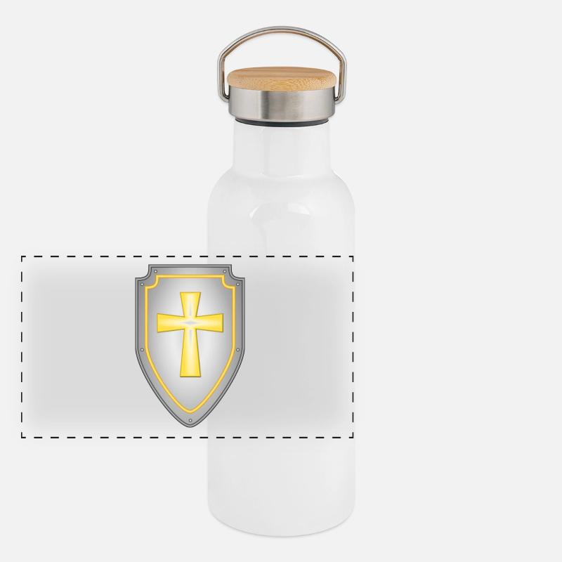 knight ritter sword schwert armor48 Panorama Thermosflasche mit Bambusdeckel