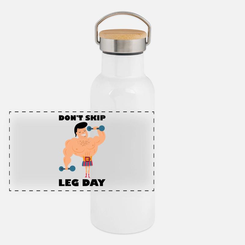 Don't skip leg day Panorama Thermosflasche mit Bambusdeckel