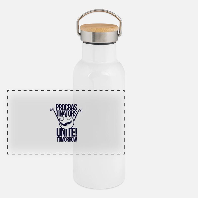 Procrastinators Unite Tomorrow Panoramic Thermal Bottle with Bamboo Lid