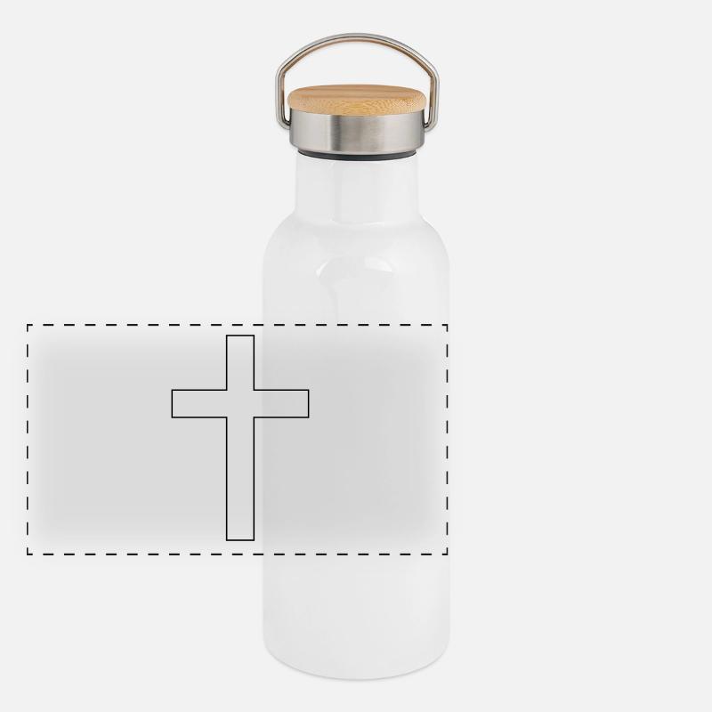 Cross Christianity Panoramic Thermal Bottle with Bamboo Lid