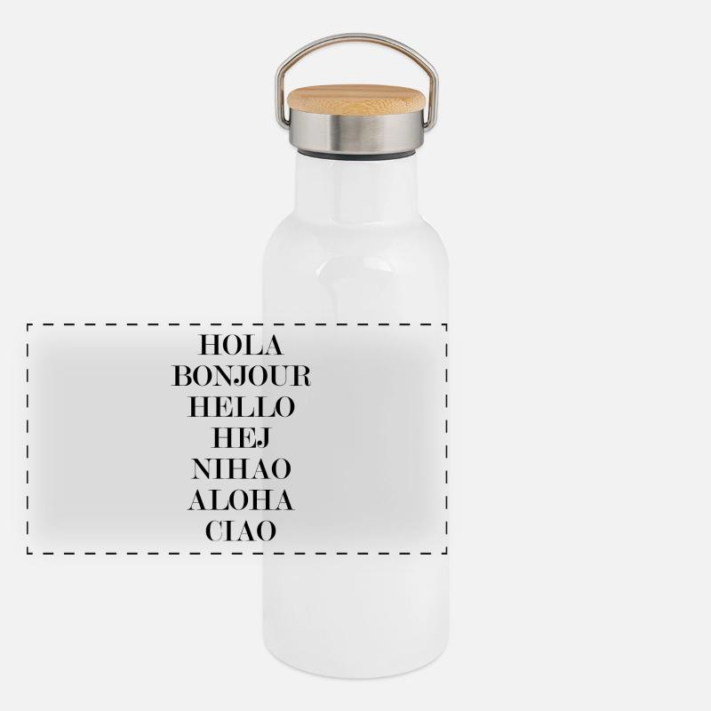 greetings Panoramic Thermal Bottle with Bamboo Lid