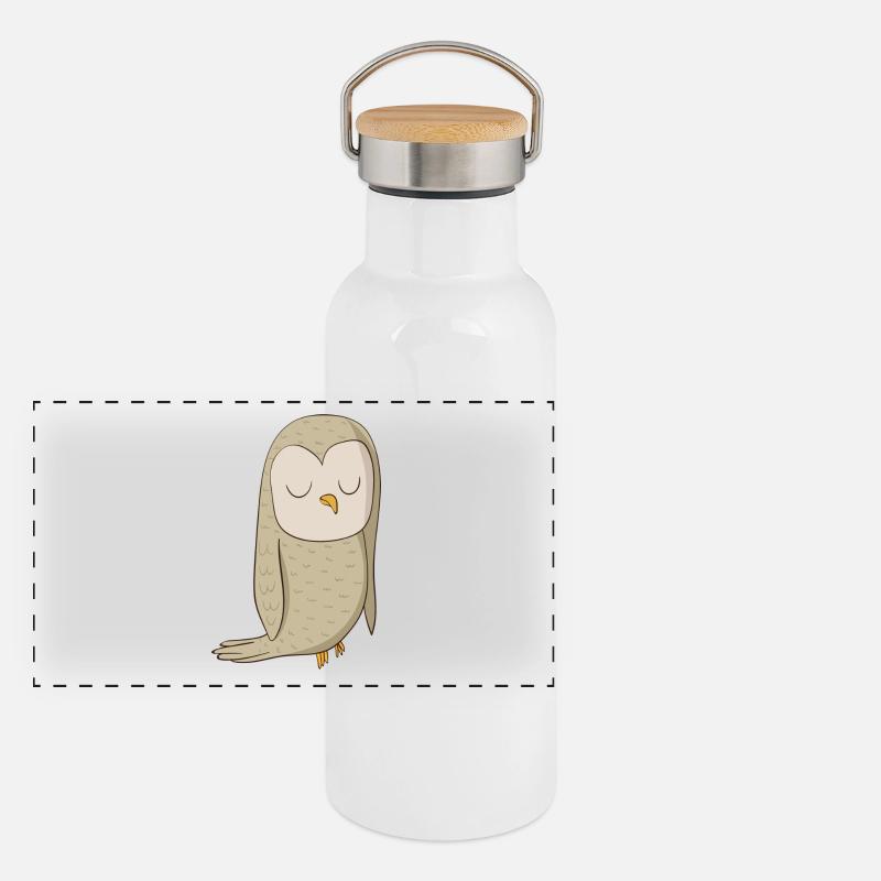 Uhu Comic Vogel Panorama Thermosflasche mit Bambusdeckel