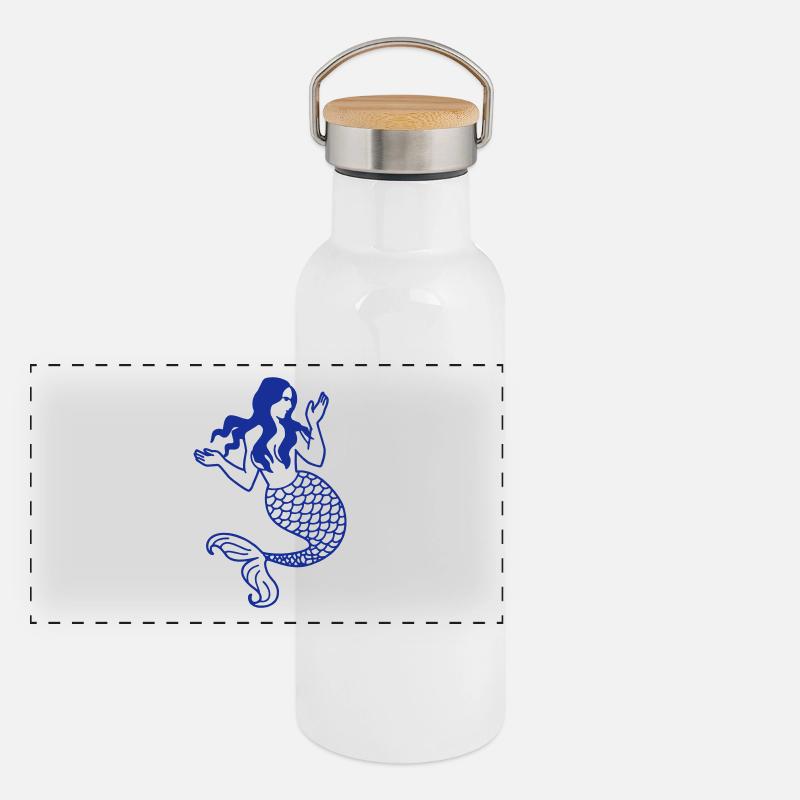 mermaid Gourde isotherme avec bouchon en bambou