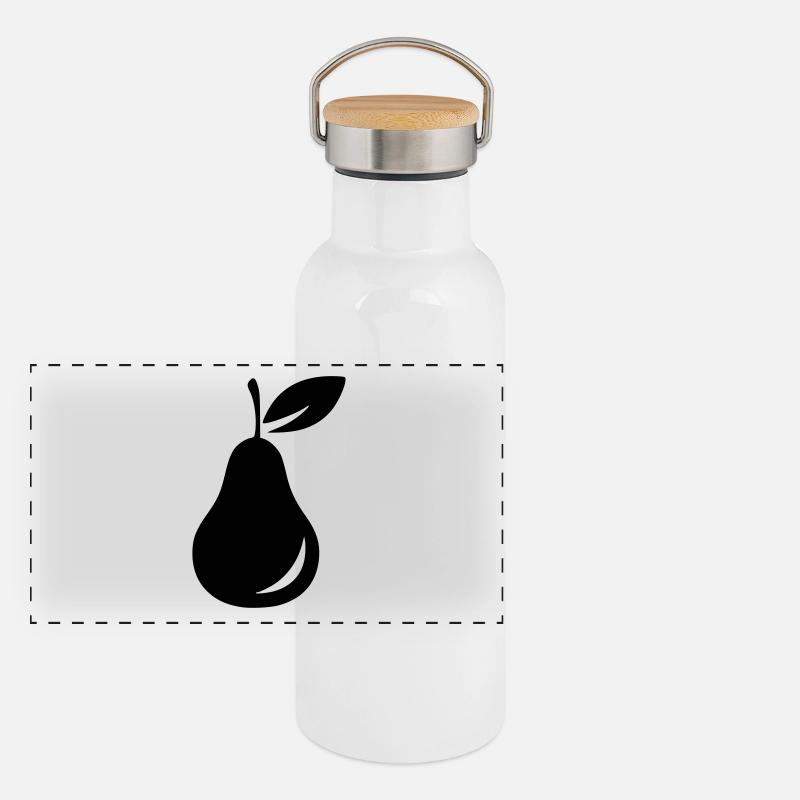 Birne Birnen Frucht Früchte Essen Gesund Pear Panorama Thermosflasche mit Bambusdeckel