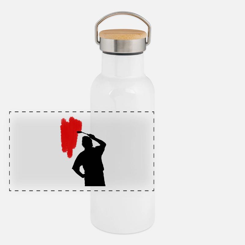 Painting You - Panoramic Thermal Bottle with Bamboo Lid - white