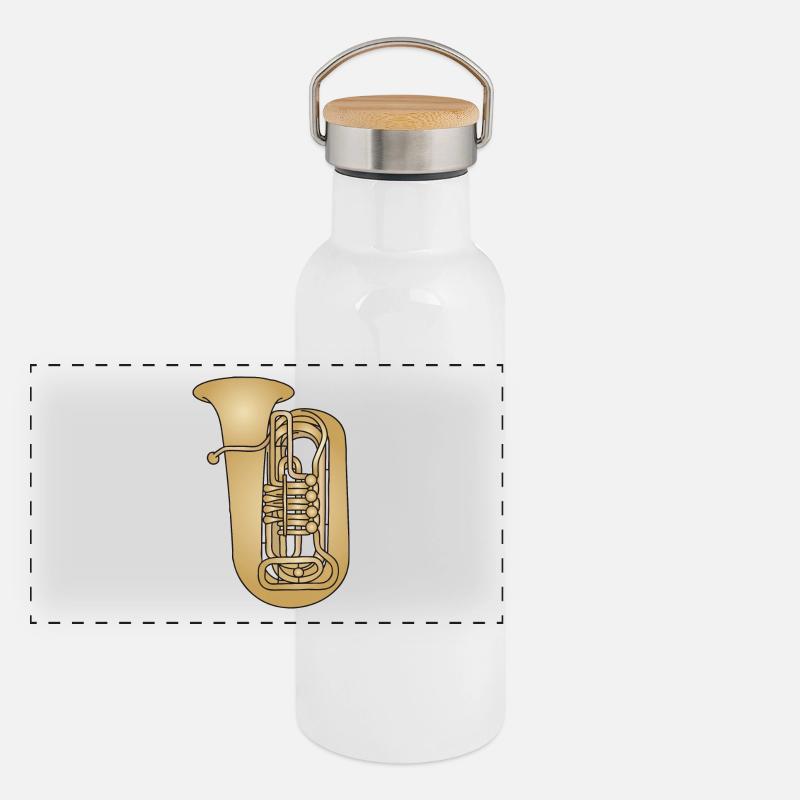 Laiton de tuba Gourde isotherme avec bouchon en bambou