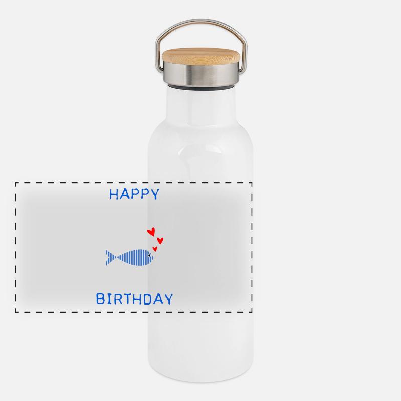 HAPPY BIRTHDAY. ANNIVERSARY. Panoramic Thermal Bottle with Bamboo Lid