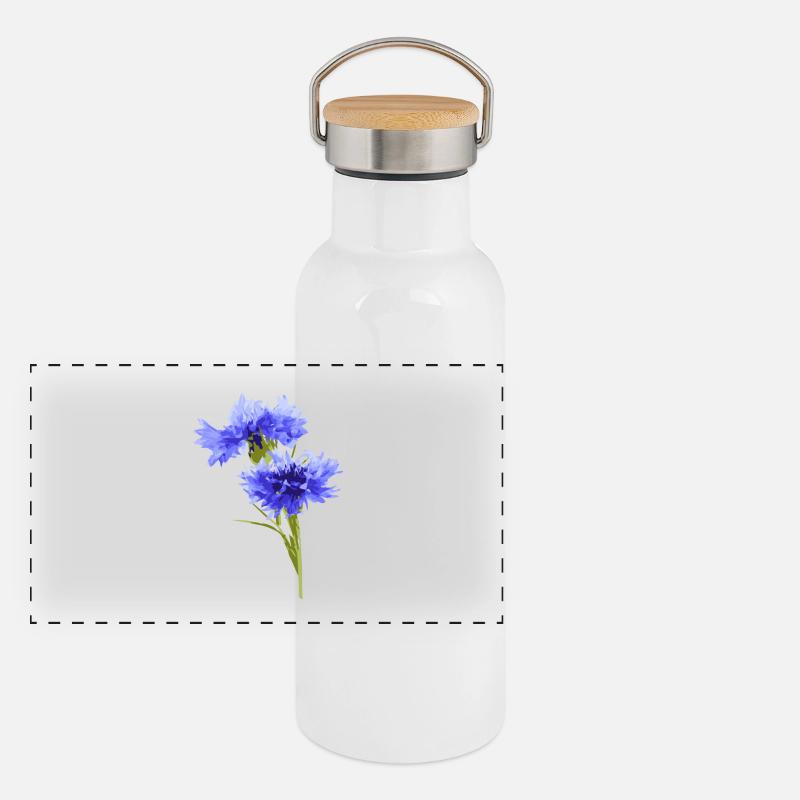 cornflower Panoramic Thermal Bottle with Bamboo Lid