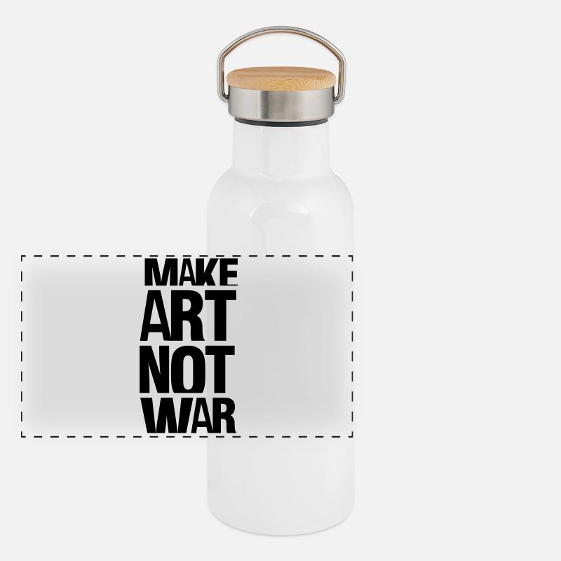 faire de l'art, pas la guerre Gourde isotherme avec bouchon en bambou