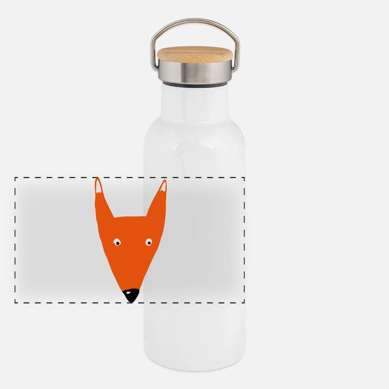 Renard tête mam Gourde isotherme avec bouchon en bambou